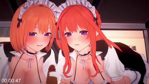 【高画質版あり】五等分のセフレ コスプレえっち編⑥～エロメイド・四葉＆五月 3P～