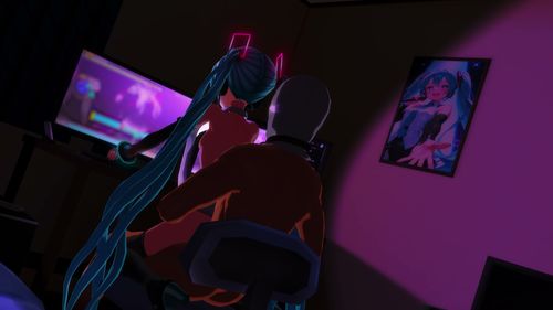 [eroDDman] 【ヌード差分】音ゲーム配信に音楽に合わせて体を揺らすミク